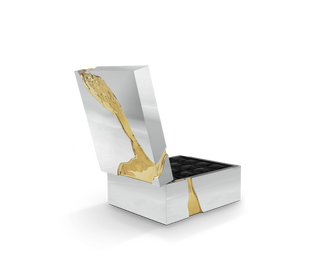 Luxury Lapiaz Watch Box with Polished Stainless Steel & Premium Watch Storage Design
