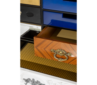 Luxury Patchwork Wood Sideboard Buffet Cabinet with Hidden Storage