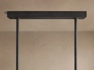 Modern Textured Cast Brass Linear Chandelier