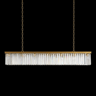 French Art Deco K9 Crystal Rectangular Chandelier for Dining Room