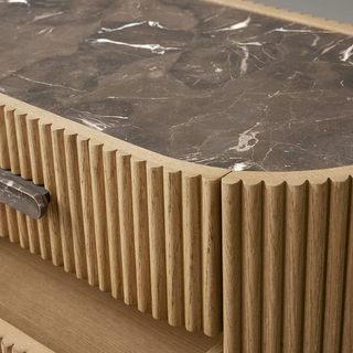 Finley Minimalist Fluted 3-Drawer Wood Nightstand