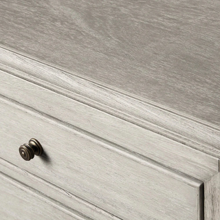 French Style Wood Nightstand with 2 Drawers – Vintage Bedside Storage Cabinet Furniture