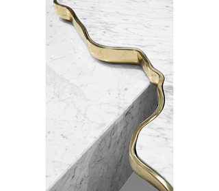 Luxury Black & White Coffee Table with Sculptural Design & High Gloss Finish