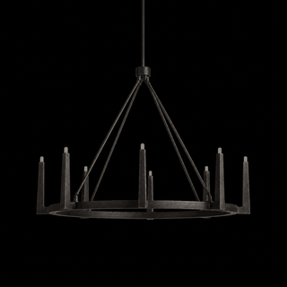 Modern Textured Cast Brass Round Chandelier