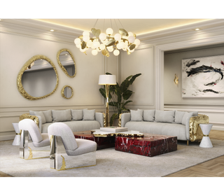 Luxury Black & White Coffee Table with Sculptural Design & High Gloss Finish
