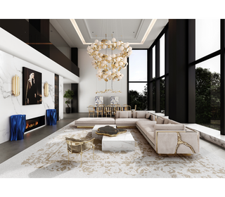 Luxury Black & White Coffee Table with Sculptural Design & High Gloss Finish