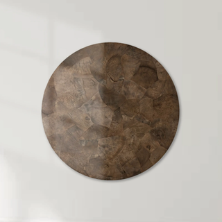 Polanco Round Dining Table (Wood Top, Oxidized Steel Base)