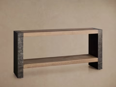 Telluride Reclaimed Oak Console Table with Steel Base | Luxury Entryway & Hallway Table