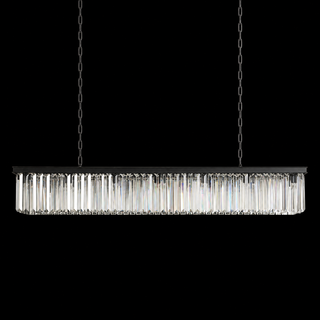 French Art Deco K9 Crystal Rectangular Chandelier for Dining Room