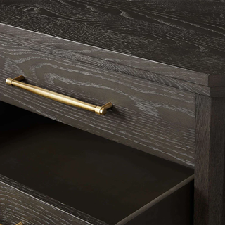 Modern Oak Nightstand with 3 Drawers and Soft-Close – Solid Wood Bedside Storage Cabinet