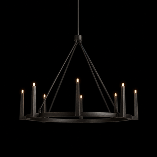 Modern Textured Cast Brass Round Chandelier