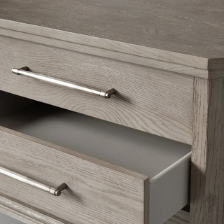 Modern Oak Nightstand with 3 Drawers and Soft-Close – Solid Wood Bedside Storage Cabinet