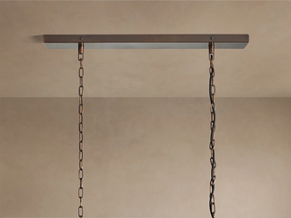 Moroccan-Inspired Antiqued Mirrored Glass Rectangular Chandelier