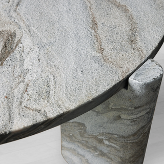 Lonelle Solid Natural Stone Coffee Table Modern Cocktail Table Living Room Center Tea Table