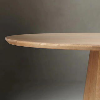 Brank Oval Dining Table (Faceted Cone Base, Beveled Edge): Modern Design-Style Dining Room Meal Table