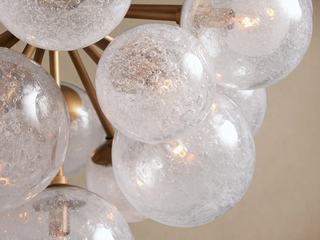 Mandoza Brass Mango Wood Chandelier - Modern Boho Pendant Light for Dining Room & Foyer