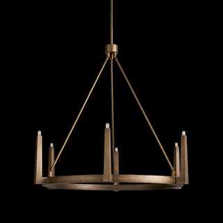Modern Textured Cast Brass Round Chandelier