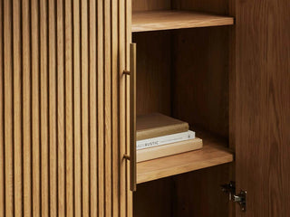 Finnley Wood Tall Cabinet: Country Style Living Room Storage Cabinet with Doors