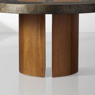 Yukas Reclaimed Acacia Wood Round Dining Table | Luxury Organic Modern Dining Room Table