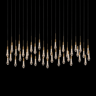 Modern Raindrop Seeded Glass LED Linear Chandelier