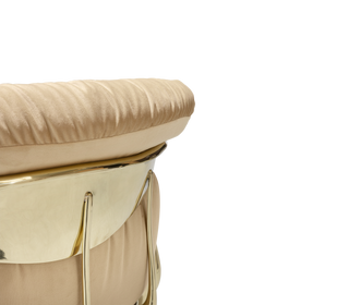 Luxury Surrealist Armchair with Gold-Plated Brass Frame, Velvet Seat & Sculptural Design