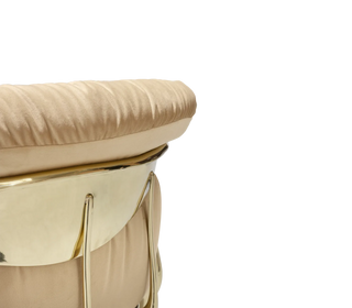 Luxury Surrealist Armchair with Gold-Plated Brass Frame, Velvet Seat & Sculptural Design