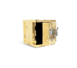 Luxury Portable Jewelry Safe with Secret Dial Lock & Gold-Plated Brass Gear Design