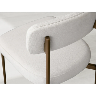 Billie Performance Fabric Dining Chair Modern Antiqued Iron Frame Living Room Chairs