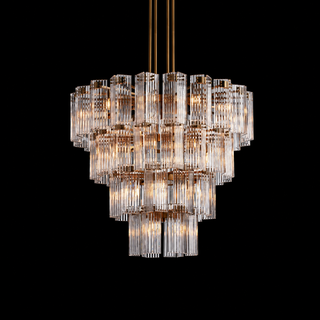 Delsie 48” Round Tiered Smoke Glass Chandelier XS2024-30702D48S