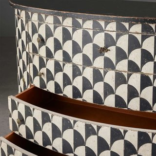 Modern Geometric Accent Cabinet with Drawers – Solid Wood Poplar Storage Cabinet