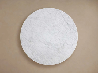 Saint Germain Round Marble Top Dining Table with Wood Toulouse Base