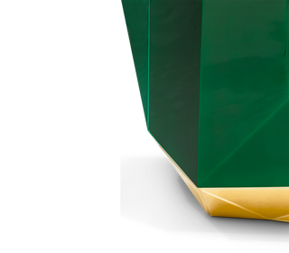 Luxury Emerald Green Sideboard Cabinet with Diamond-Inspired Faceted Design