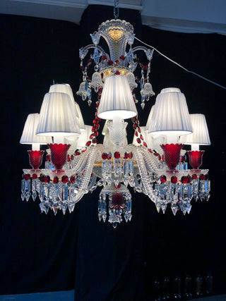 Customize Paris Baccarat Chandelier Clear & Red Crystal Chandelier with 36 Lampshades