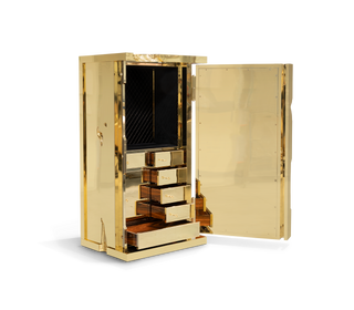 Luxury Collectible Vault Safe with Gold-Plated Finish & Secret Dial Lock System