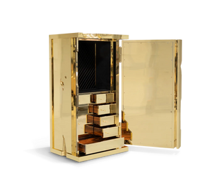 Luxury Collectible Vault Safe with Gold-Plated Finish & Secret Dial Lock System