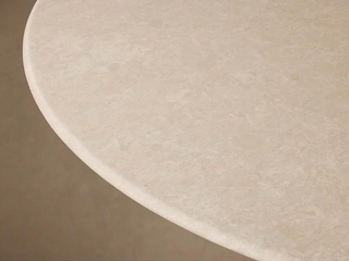 Saint Germain Round Marble Top Dining Table with Wood Toulouse Base