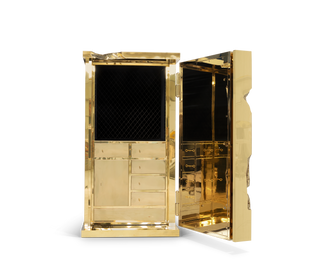 Luxury Collectible Vault Safe with Gold-Plated Finish & Secret Dial Lock System