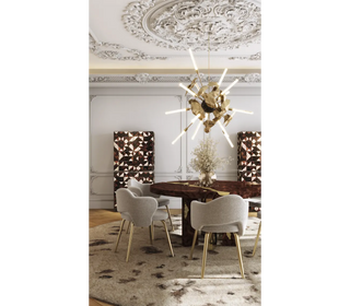 Amara Bouclé Modern Luxury Brass Chair
