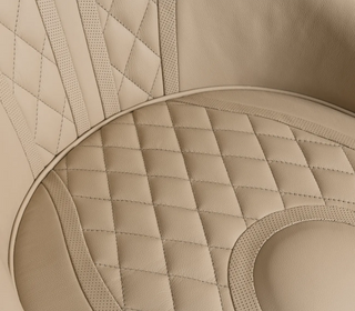 Atlas Diamond Stitch Leather Executive Office Chair with Brass Base