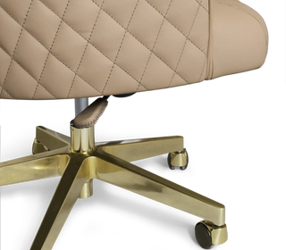 Atlas Diamond Stitch Leather Executive Office Chair with Brass Base