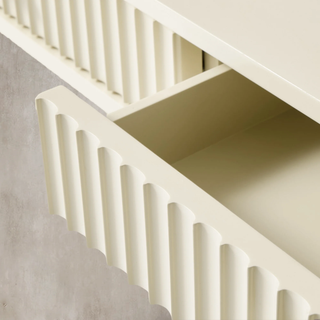 Lewis 56" Modern Coffee Table Wood Sofa Center Tea Table with Fluted Drawers