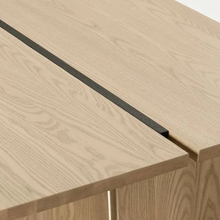 Carlisy Rectangle Dining Table (Ash Wood Planks)