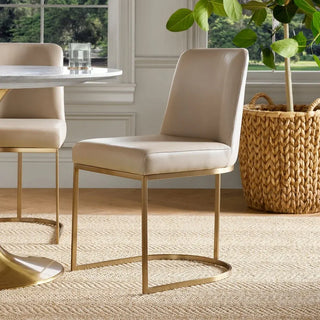 Bradley Curved Back Dining Chair with Upholstered Modern Steel Frame Living Room Chairs