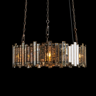 Moroccan-Inspired Antiqued Mirrored Glass Round Chandelier
