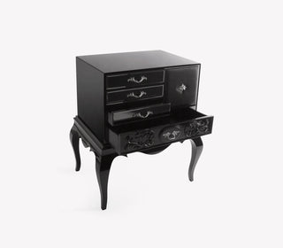 Brooklyn Baroque High Gloss Black Luxury Bedside Nightstand