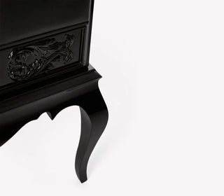 Brooklyn Baroque High Gloss Black Luxury Bedside Nightstand