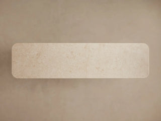 Caden 4-Door Sideboard Walnut Veneer Cream Stone Top Antique Bronze Hardware