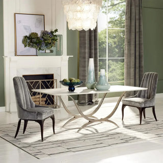 Chorda 84" Rectangular Dining Table (Iron Base, Stoneware Top)