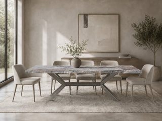 Petra Rectangular Marble Dining Table – 5 Genuine Stone Finishes