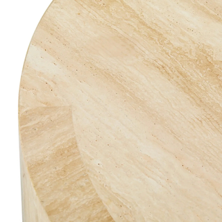 Veneta Round Carrara Marble Coffee Table Living Room Wood Center Tea Table